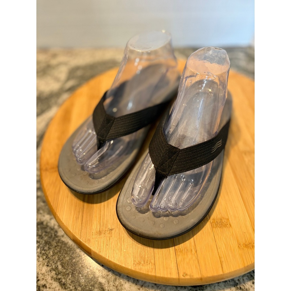 Vionic Tide II Womens Black Gray Orthopedic Arch Support Thong Sandals Size 9